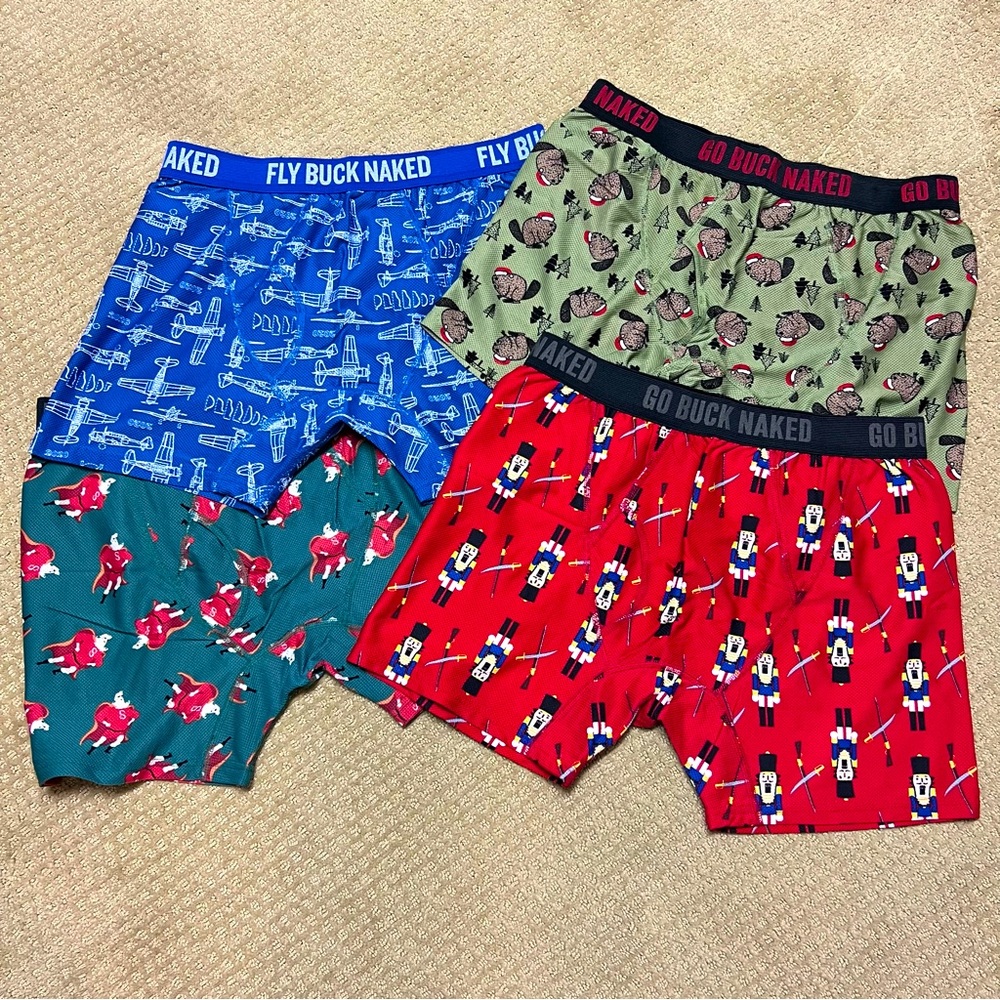 4 Pair Duluth Trading Co Buck Naked Boxers